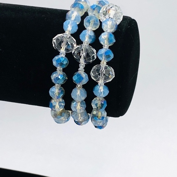 Bracelet Crystal Beads Wrap Memory Wire Artisan - Picture 2 of 8